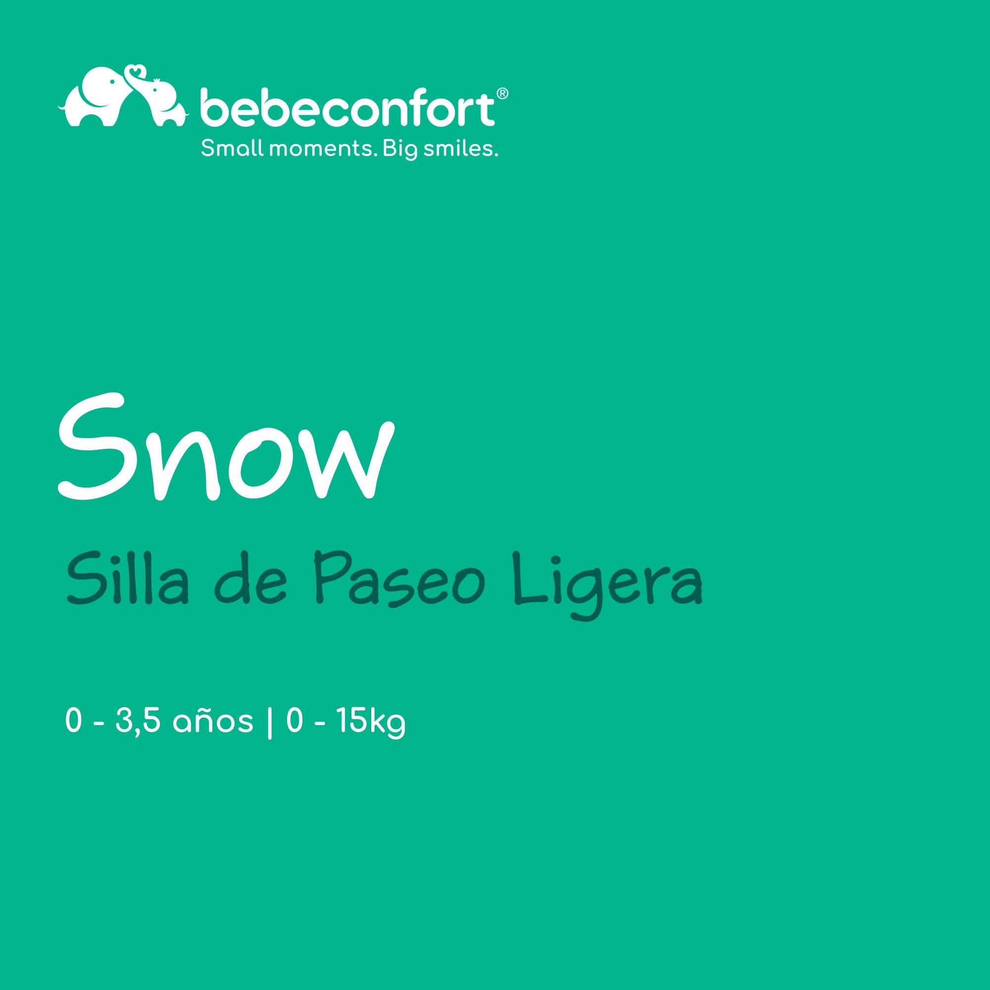 Bebeconfort Snow, Silla de Paseo Ligera, 0 Meses - 3,5 Años, 0-15 kg, Silla Paseo Bebe, Ligera y Plegable, Mineral Graphite