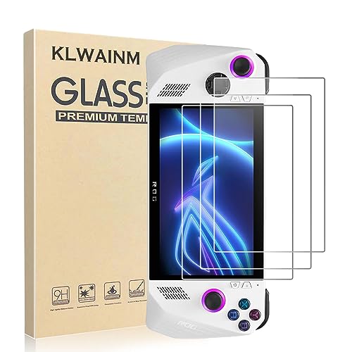 KLWAINM [3 Pezzi] Pellicola Protettiva Compatibile con ASUS ROG Ally (2023) RC71L 7 Pollici Tablet Vetro Temperato, Durezza 9H Anti-Graffio Trasparente HD Senza Bolle