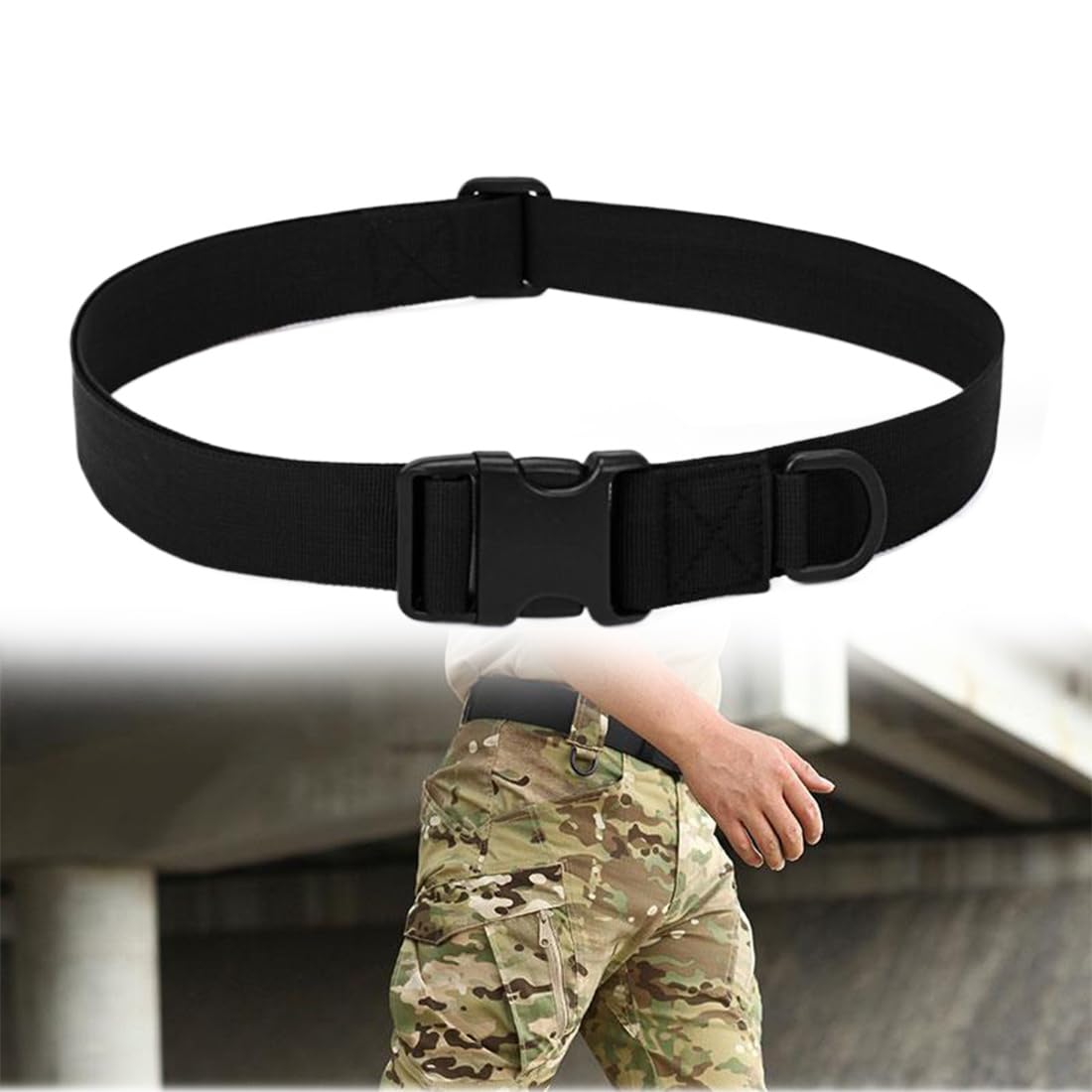 Ceinture Tactique Militaire Réglable pour Airsoft & Outdoor - Sécurité et Confort avec Fermeture à Cliquet en Nylon et Boucle en Plastique - Idéale pour Couple