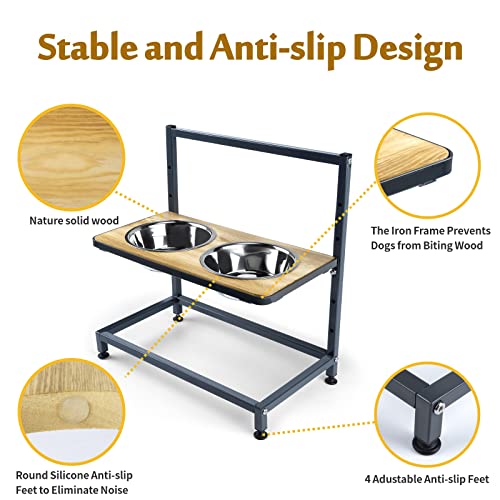 JOEJOY Elevated Dog Bowls for Medium Small Dogs or Cats, 5 Heights Adjustable Raised Dog Food Bowls Stand with 2… - Image 4