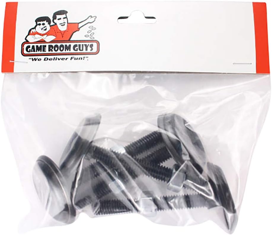 Game Room Guys Set of 4 Black Heavy Duty Leg - 3" Shaft, 1 3/4" Base, 3/8-16 Thread