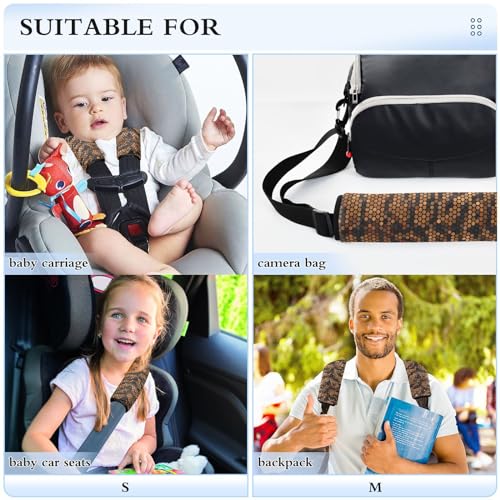 Image of Seat Belt Cover Pad 2 Pcs Soft Seat Strap Cover Cute Protector Support Head Neck Shoulder for Car Seats High Chair Backpack (10x7.7in) Animal Print