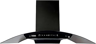 Hindware Smart Appliances DIVINA NEO 90 cm 1200 m³/hr Filterless Auto-Clean Chimney With Metallic Oil Collector, Motion Sensor & Touch Control For Easy Operation 2024 Model (Curved Glass, Black)