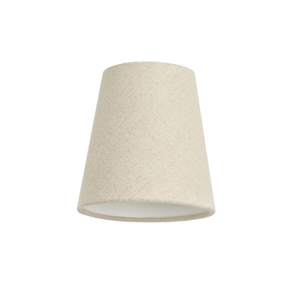 Litecraft Muriel 5 Inch Candle Clip Beige Easy to Fit Tapered Fabric Lampshade