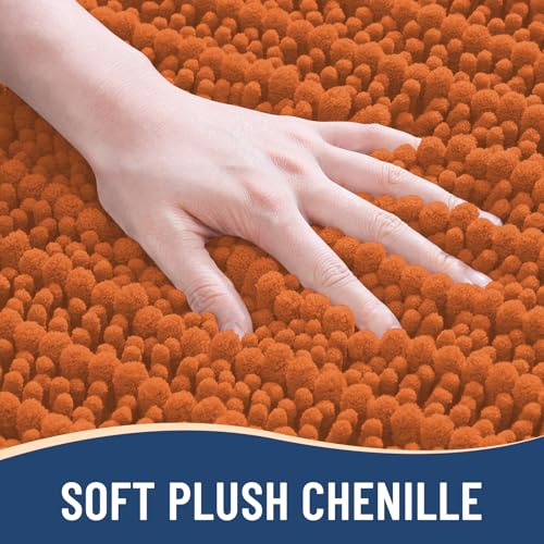Image of Arotive Luxury Small Bathroom Rugs 24x16, Extra Soft Thick Absorbent Shaggy Chenille Bath Rugs, Machine Wash Dry, Bath Mats for Bathroom Floor, Tub and Shower, Home Decor Accessories, Clay