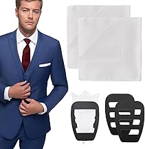 2 Pieces Men's Pocket Handkerchief with 2 Pieces Pocket Square Holder for Men, Handkerchiefs, Solid Colour Pocket Square for Ceremony Jacket