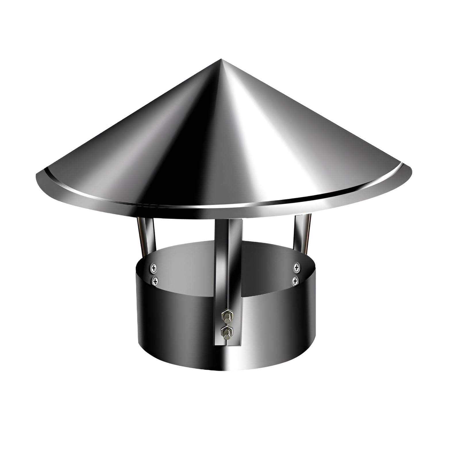 Tapa de Chimenea de Acero Inoxidable 304, 80 mm a 300 mm Sombrero de Chimenea para Conducto de Estufa, Cubierta de Tubo de Techo(150 mm/5.9 in)
