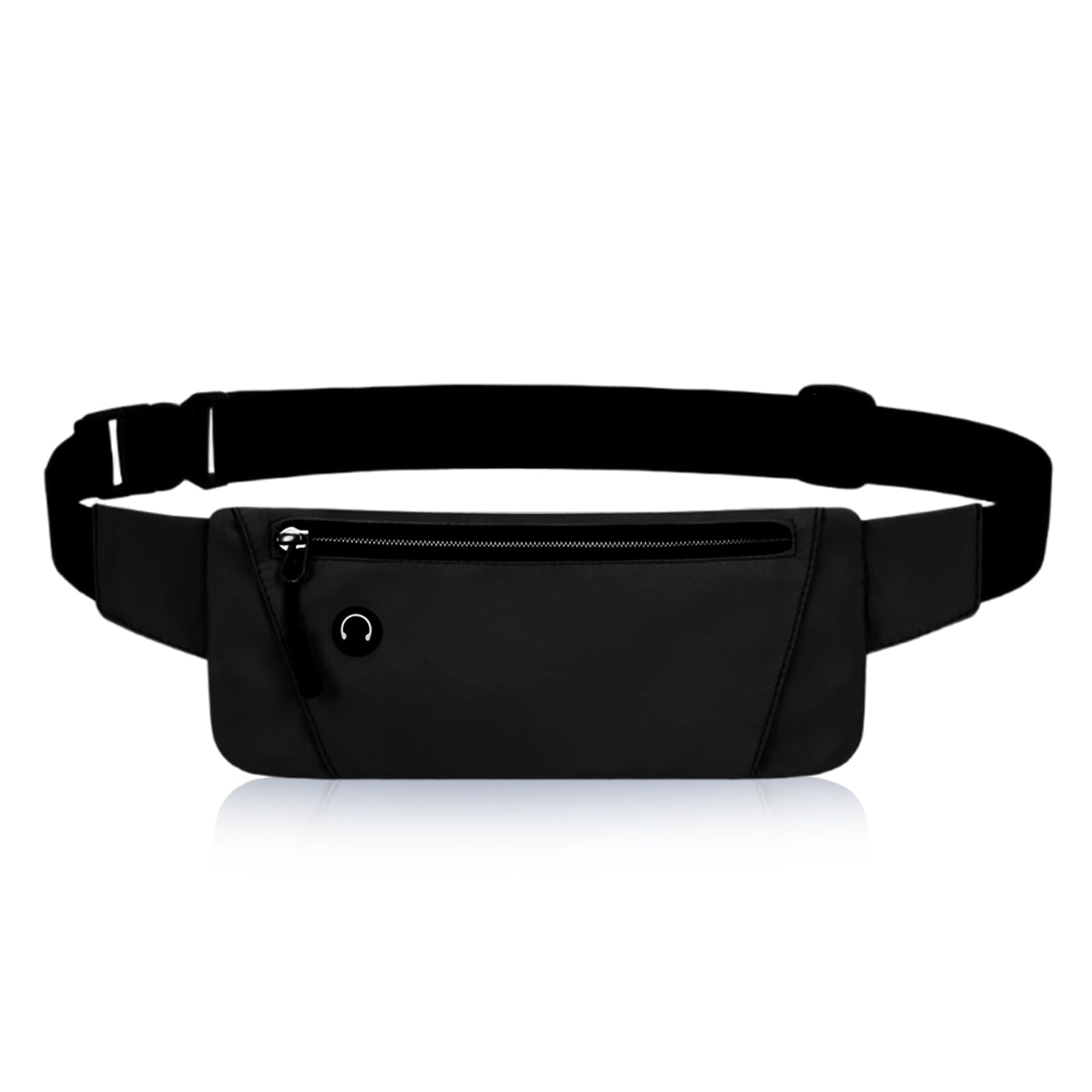 Marsupio Running, Marsupio Corsa Impermeabile Marsupio Piccolo Sportivo Cintura da Corsa Donna e Uomo er Corsa Colore Nero per Fitness e Ciclismo (Nero)