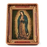 BC Catholic Our Lady of Guadalupe Image 4' x 6' with 7.6”H Vintage Tabletop Picture Frame, Blessed Virgin Mary Mother Picture Framed, Religious Gift for Mom, Inspirational Home Decor, Hand Painted Antique Gorgeous Photo Frame by Buildclassic