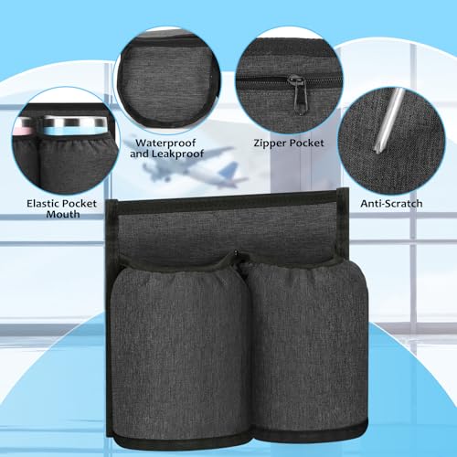Luggage Travel Cup Holder Attachment for Suitcase, Free Hand Drink Carrier, Coffee Mug and Tumblers, Fits Roll on Suitcase Handles- Flight Attendants Travelers Accessories