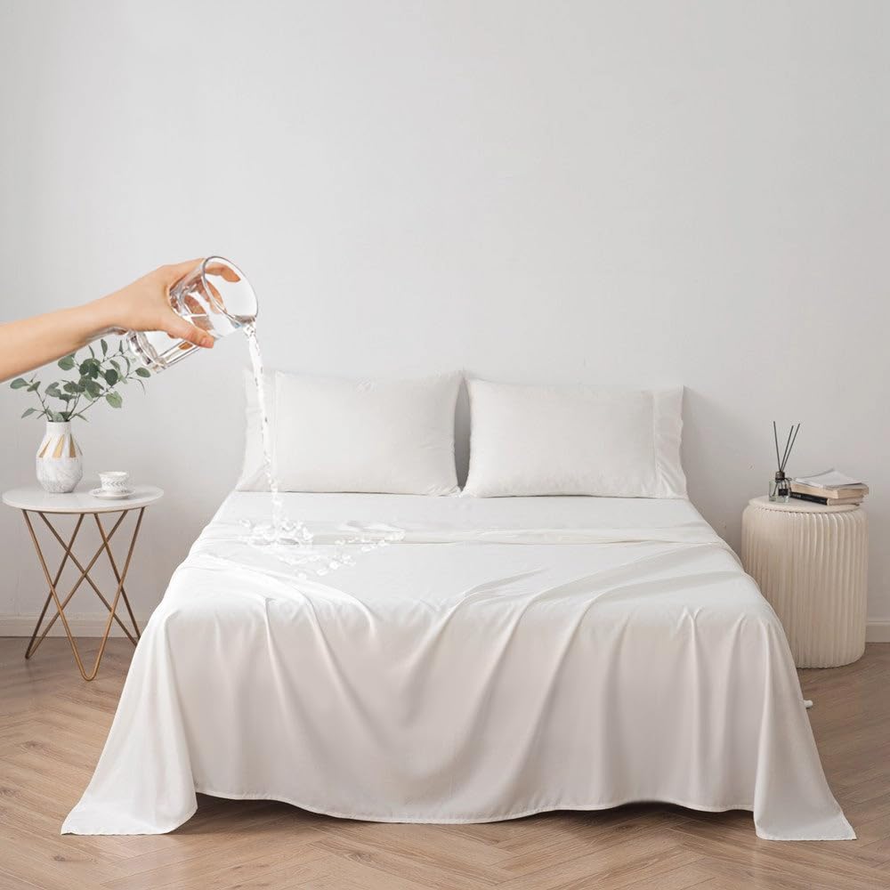 DUJUIKE Copriletto Impermeabile Bianco Queen 200x230cm
