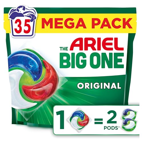 Ariel The Big One Laundry Capsules, 35 Washes, Original - Stain & Odour Removal PODS, Fast Dissolving in Cold, Ariel Pods
