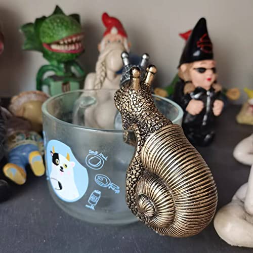 Jarpsiry Vintage Bronze Climbing Snail Statue Flower Pot And Vase Hugger Miniature Fairy Garden Terrarium Decor Resin Art Patio Lawn Yard Ornaments Outdoor Fence Decorations #TOP5