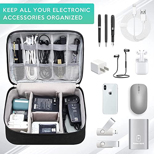 Image of Nylon 2 Layer Gadget Organizer Case,Electronic Accessories Bag,Tech Organizer Pouch for Hard Disk,Pen Drive