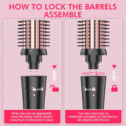 Image of Curling Brush Set, Curling Iron Interchangeable 3 Barrel Wand Curler with Ceramic Tourmaline Professional Curling Iron Brush,for Women with Curler and Waver