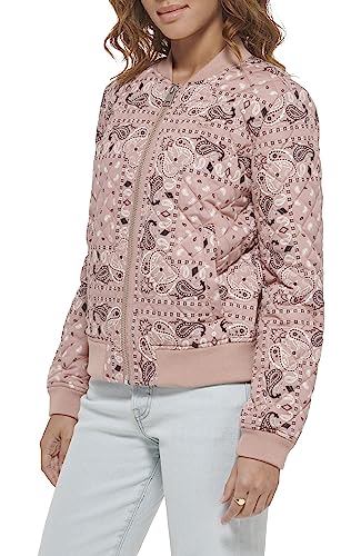 Levi's Women's Diamond Quilted Bomber Jacket in Mahogany Bandana Print - Small Size, Stylish Warmth Delivered! - Image 3