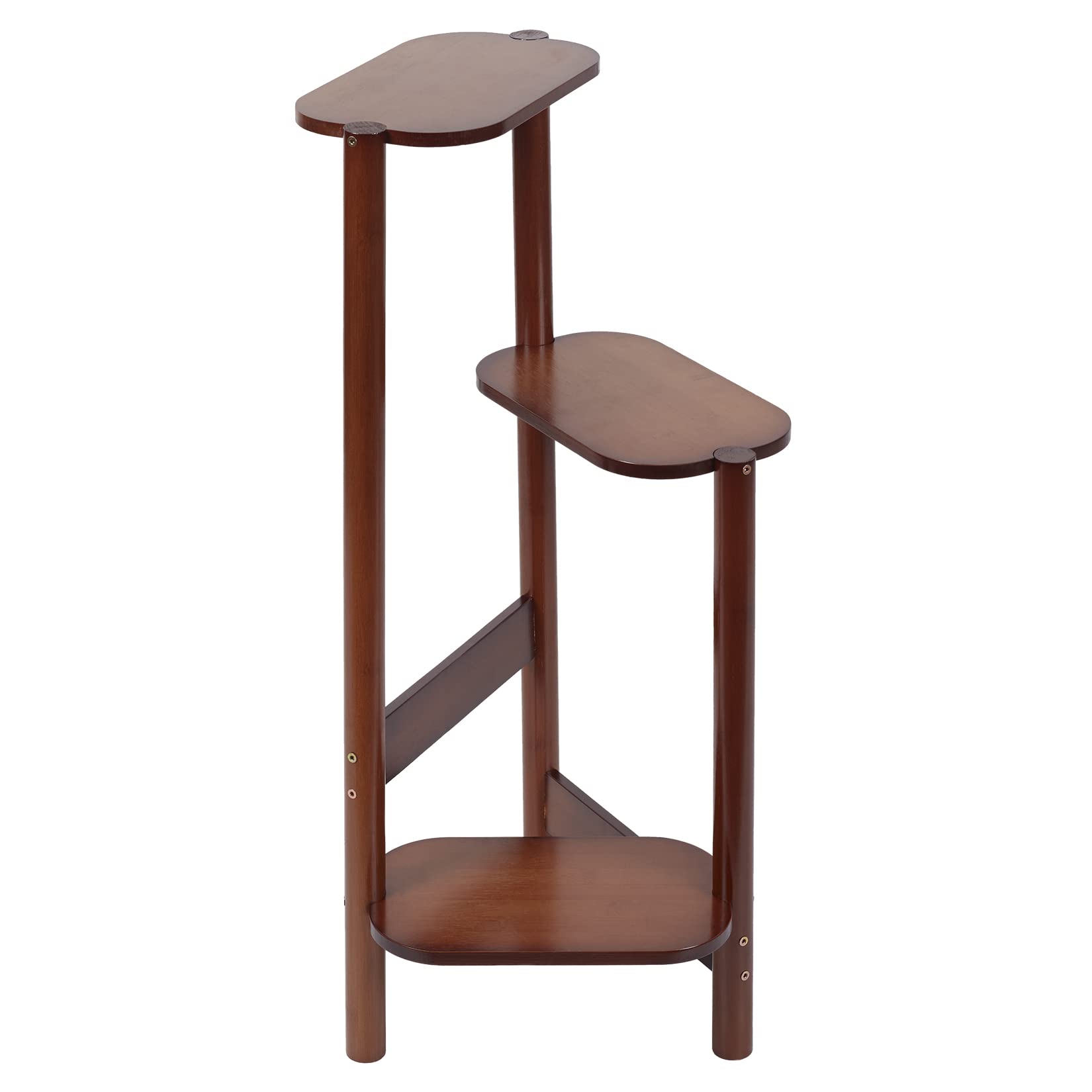 Kx9Lb8d Flower Display Stand 3-Tier Bamboo Plant Stands Indoor, Stand Holder, Corner Shelf, Display Rack for Balcony and Bedroom for Planters(Bruin)
