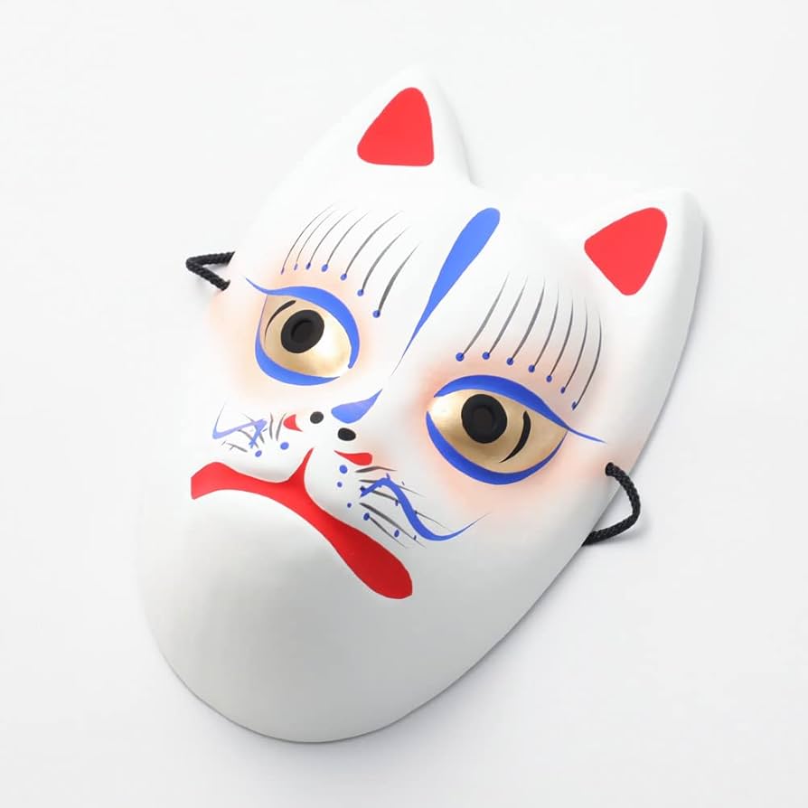 【伝統工芸品　張子　狐面】キツネのお面　インテリア　異装用　ファングッズ Amazon | [相楽製作所] 張子でできた狐面 狐のお面 白 白狐 和風