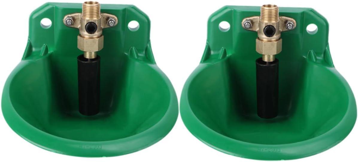 Happyyami 2pcs Copper Valve Sheep Drinking Bowl Automatic Water Fountain for Livestock