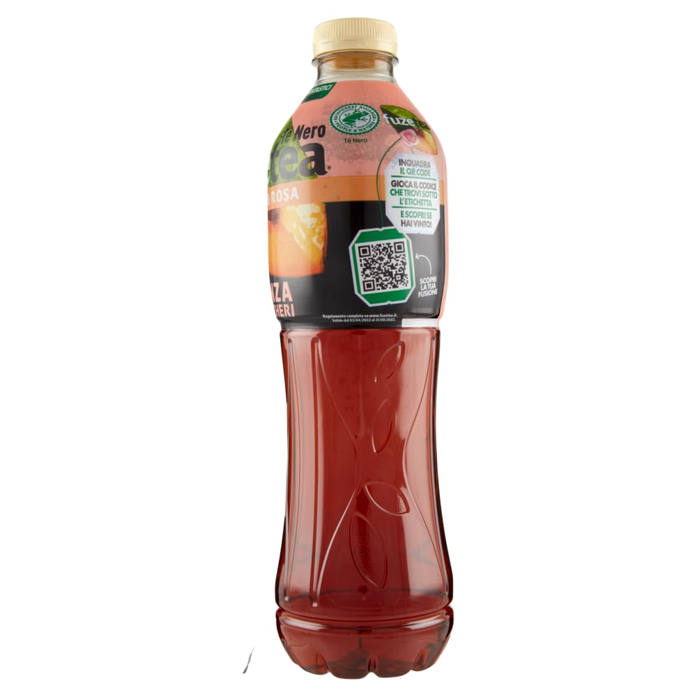 6X Fuzetea Té Nero al Gusto Pesca e Rosa Senza Zuccheri 1,25L - Drink Summer 2023 [CAIYA® BOX da 6 Confezioni]