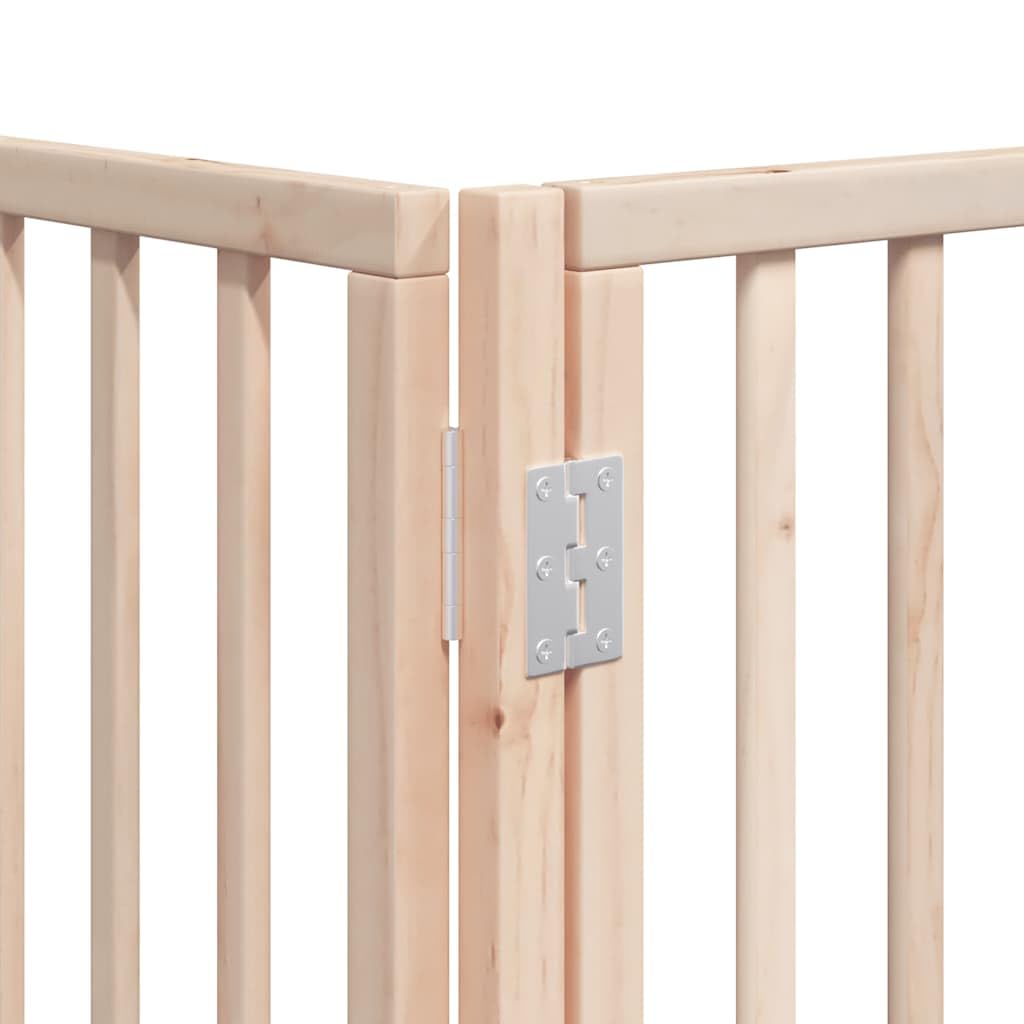 Puerta plegable para perros de 15 piezas de madera de álamo de 750 cm con puerta, independiente, ideal para interior y exterior, protección segura para cachorros y perros, fácil de transportar