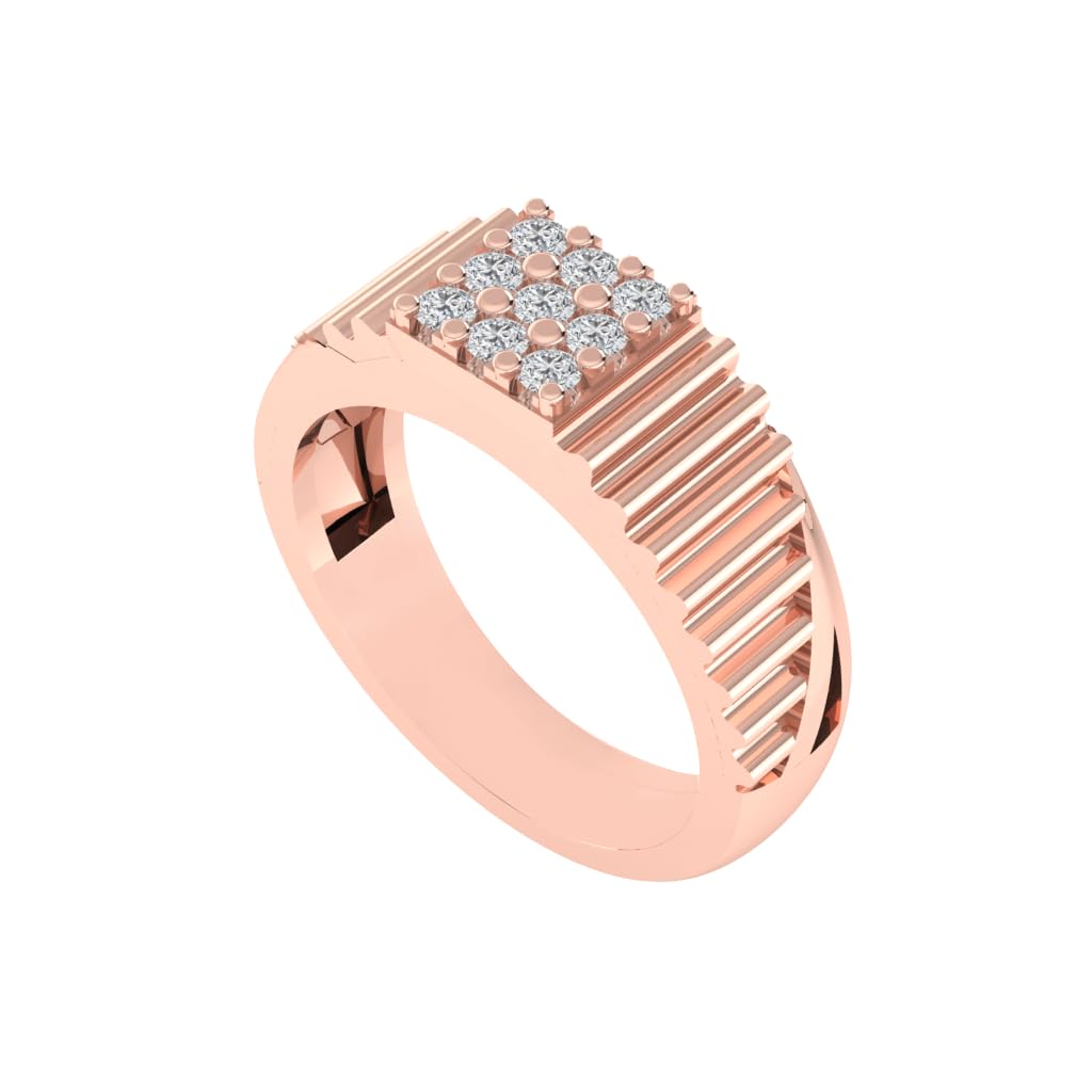 Pure 925 Sterling Silver Modern Designer Band Ring | Gold, Rhodium, Rose Gold Plating Options | Diamond Ring Gift for Men and Boys | Model RSM00010-picture-16