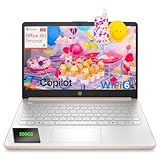 HP Pavilion Laptop 2026 Notebook for Students & Remote Work, Intel N150, 8GB RAM, 128GB Storage, 500GB External HDD, Lightweight, Long Battery Life, Wi-Fi 6, 1 Year Office 365, Win 11 Home S, Pink