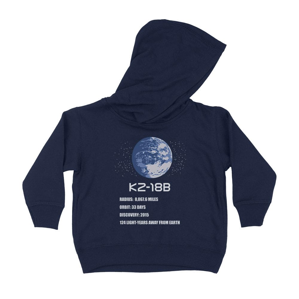 Planet Info K2-18B Kids Hoodie Sweatshirt Toddler 5T Navy