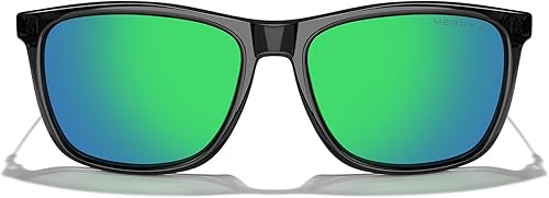Miniatura 209 de MERRY'S S8286 Lentes de sol polarizados de aluminio, unisex, estilo de época, para hombres y mujeres 0c03 Marco negro/lente de espejo verde/patillas
