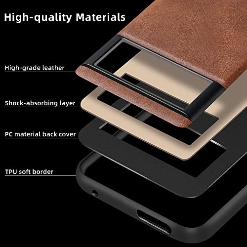 Image of X-level Google Pixel 7 Pro Case 5G Ultra-Thin Slim Premium PU Leather Elegant Soft TPU Bumper Shockproof Protective Cases Phone Cover for Google Pixel 7 Pro 2022(Brown)