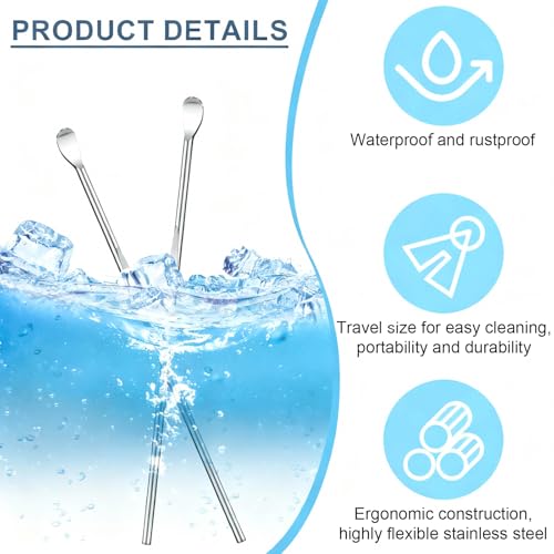 40 Pcs Ear Spoon Stainless Steel Ear Wax Scooper 3\'\' Reusable Ear Pick Ear Scraper Metal Ear Cleaner Safe Earwax Removal Tools