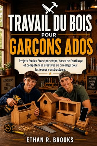 TRAVAIL DU BOIS POUR GARÇONS ADOS.: Projets faciles étape par étape, bases de l’outillage et compétences créatives de bricolage pour les jeunes...