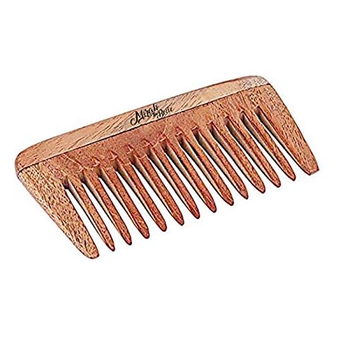 Mirah Belle - Handmade Neem Wood Comb - Massages Scalp, Stimulates Hair Growth, Anti Dandruff - Pocket Size Travel Friendly - For Men And Women Cover