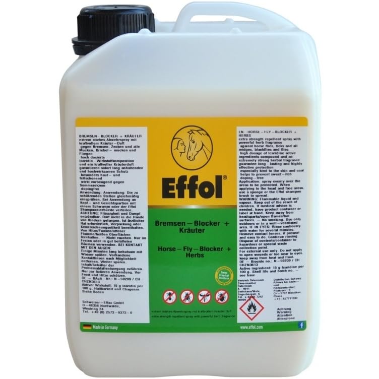RL24 - Bremsen-Blocker+ Kräuter | Insektenschutz mit Kräuterduft | dermatologisch getesteter Fliegenschutz | gegen Bremsen, Zecken & Mücken | Bremsenspray für Pferde | 1 x 2500 ml Kanister