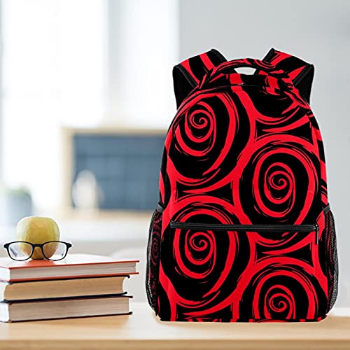 Sac à dos d'écolier style décontracté noir et multicolore floral - 6
