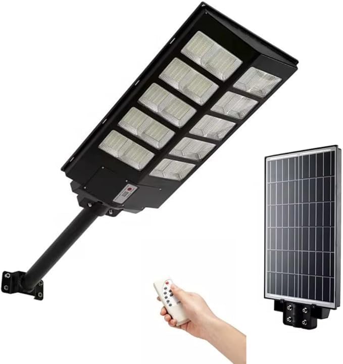 Lampione Solare LED 800W da Esterno con Telecomando e Sensore di Movimento – Impermeabile IP65, 672 LED Ultra Luminosi, Pannello Solare Alta Efficienza per Giardino o Cortile