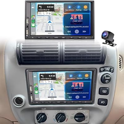 2+64G Car Radio for Ford Explorer 2002-2004 with Wireless CarPlay and Android Auto, 7" Touchscreen Double Din Android 13 for Explorer Stereo Support USB Quick Charging/WiFi/FM/RDS/GPS/Bluetooth/Cam