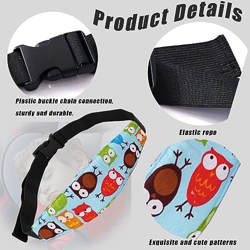 Image of 4 Pieces Baby Head Support for Car,Head Support Straps Car Seat Head Holder Sleeping Headrest Band with Adjustable Buckle Universal Car Accessories for Kids,Toddler