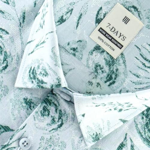 Image of 7-DAYS Men's Premium Formal Printed Shirt - 100% Cotton, Regular Fit, Full Sleeves, with Pocket - Stylish for Special Occasions.