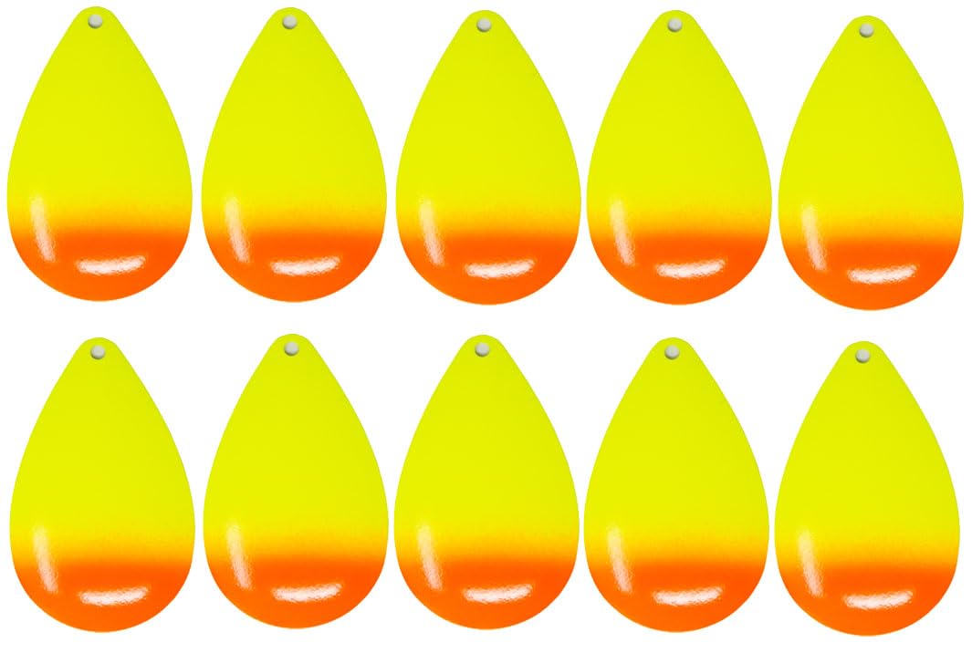 Smooth Magnum [#12 / #10 / #9 / #8] Choose Your Size Musky Bucktail Spinner Blades Inline Spinner Blades Muskie Pike Lures Baits Colorado Blades (Flame 10)