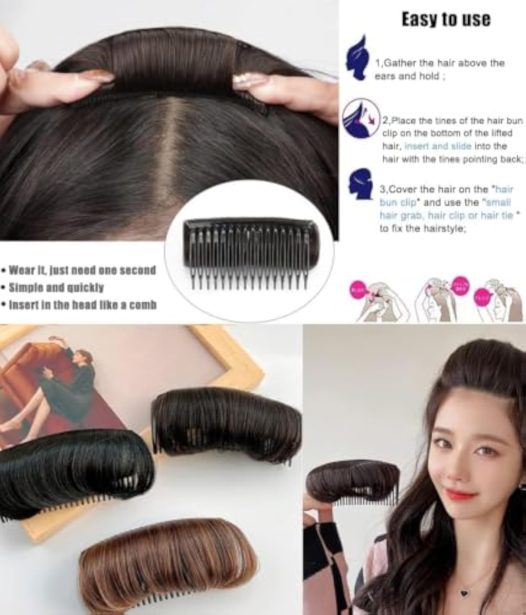 Women's Messy Bun Hair Piece with Elastic Rubber Band