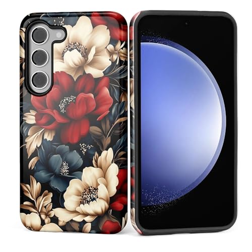 Coque rigide Samsung S25 Plus silicone hybride anti-rayures fleur