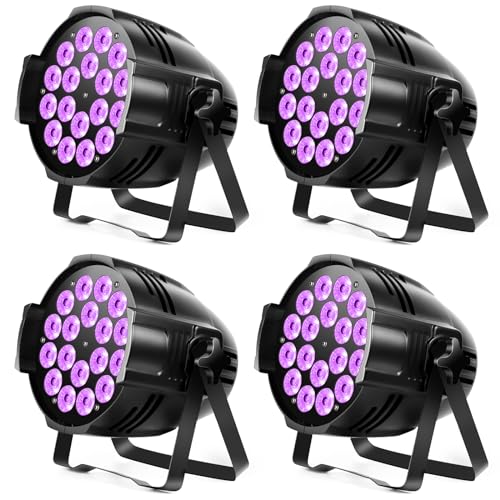 HOLDLAMP 4PCS 18 Foco Par LED, 200W Luz de Escenario RGBW 4 en 1 Con DMX 4/8CH Para Fiesta, Discoteca, Bar, Familiare, Iglesia