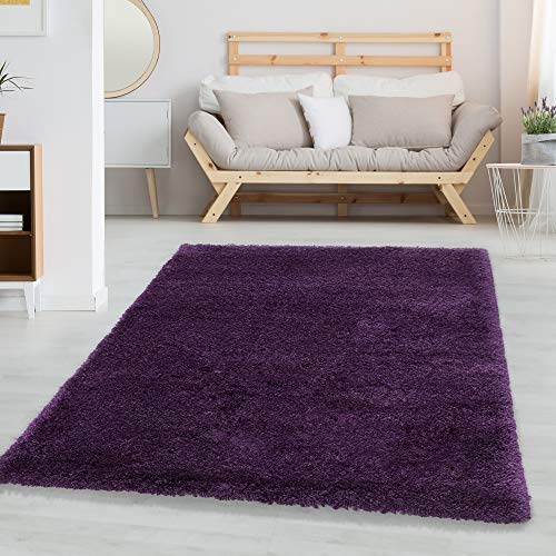 Carpettex Hochflor Teppich Wohnzimmer Shaggy Flokati Teppich Modern Einfarbig 80 x 150 cm Flur...