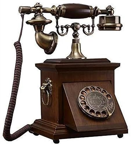 NAKEAH Teléfono Retro, teléfono Vintage, teléfono Antiguo de Madera Maciza, Dial Giratorio, teléfono Retro Antiguo, teléfono Fijo Chino for el hogar y la Oficina