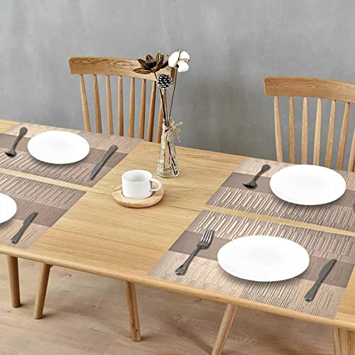 Giverare Placemats Set Of 4, Heat-Resistant Woven Vinyl Placemat, Non-Slip Washable Pvc Table Mat, Easy To Clean Premium Plastic Table Mats For Dining Table, Kitchen Table (Khaki) #TOP4