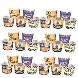 VICASKY 150Stücke Kürbis Muster Muffinbecher für Halloween Robuste Pappkuchenbecher für Cupcakes und Desserts für Feiern und Backen Zufällige Designs