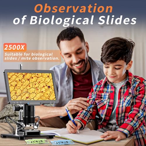 Microscope numérique 1080p 2500X avec grand écran réglable de 10,1 pouces - 3