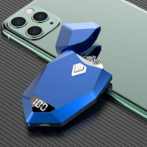 Cool Lighters - Dual ARC USB Rechargeable Electric Flameless Plasma Lighter with Upgrade LED Battery Indicator for Candle Cigarette - Reusable Windproof Electronic Encendedor (Black Blue Pink) (Blue)