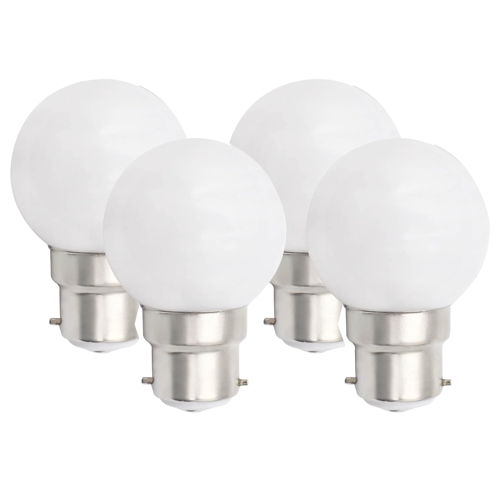 B22 LED Bulb Pygmy Christmas Lights Warm White 3W Golf Ball Bulbs B22 Bayonet Small Globe Light Bulb Equivalent 30W Incandescent 220V-240V BC Base Bayonet Cap 3000K for Passage Way Lamp (4 Pack)